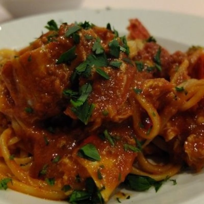 渡り蟹のトマトソースパスタ(オステリア イル チエロ)