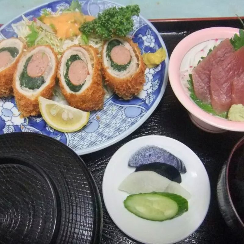 ほうれん草豚ロースカツセット(ほりせい)