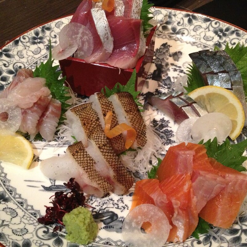 本日の鮮魚お造り 五種盛り(銀座方舟 大吟醸いろり店)