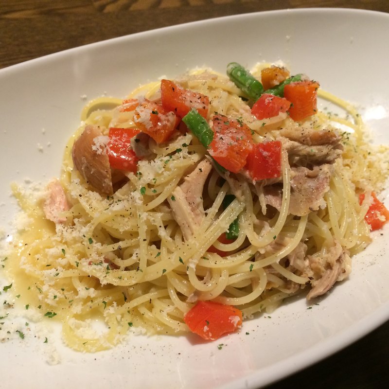 七面鳥のスパゲッティー(トップノート)