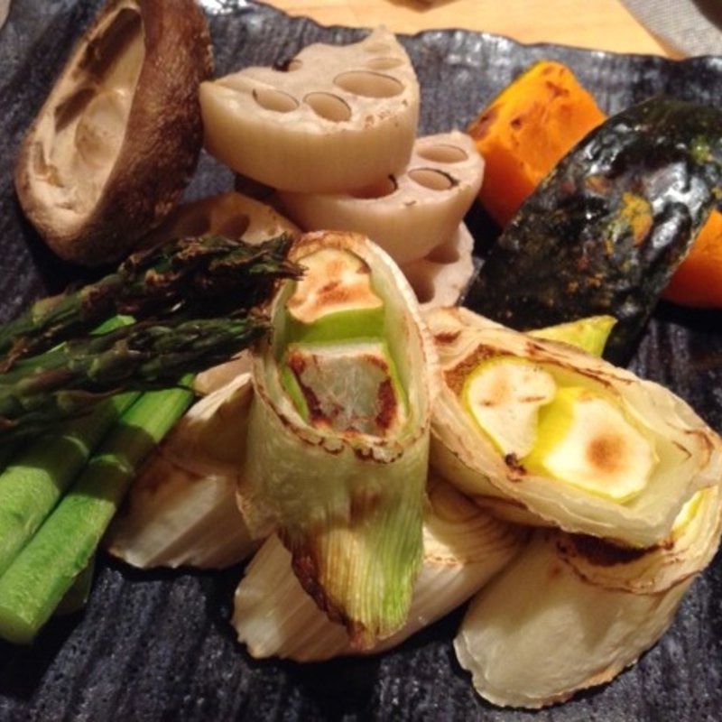 炭火の焼きやさい　いろいろ5種盛り(八百一本館 レストランきょうのおかず )