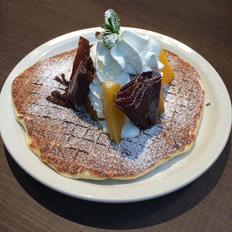 ワッフルパンケーキ ショコラ&オレンジ(メロウ ブラウン コーヒー 自由が丘本店 （MELLOW BROWN COFFEE）)