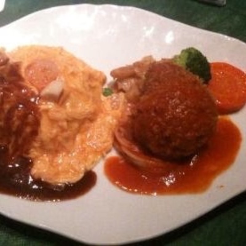 オムライスとフライボール(グリル満点星　新宿店)