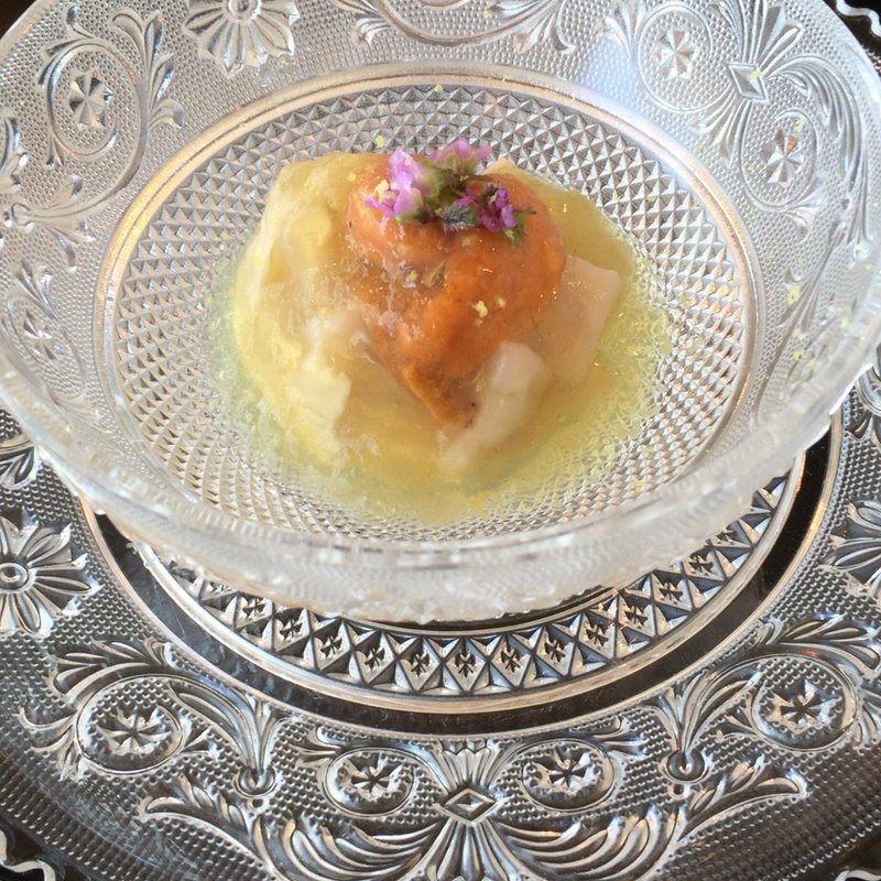 帆立貝と雲丹のジュレ(表参道 うかい亭)