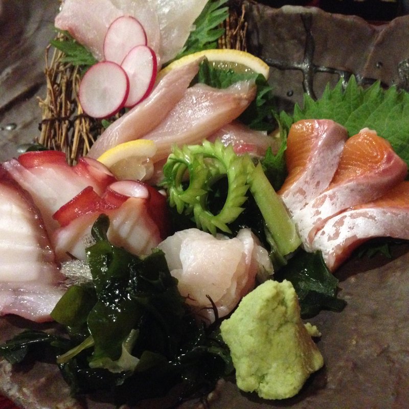 おまかせお造り5種盛(炭焼と釜飯 さかぐち お初天神店)