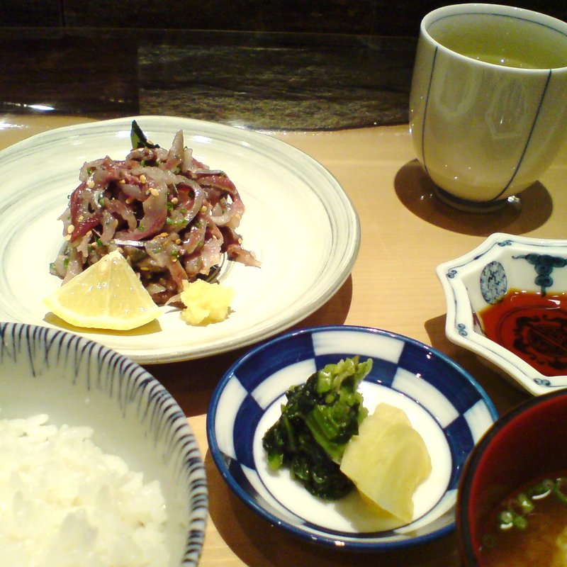 いわし刺身定食(新宿割烹 中嶋)