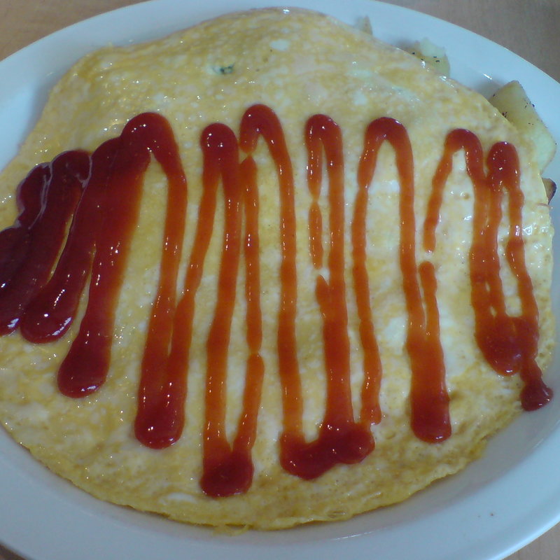 オムレツ（ホウレン草、ベーコンとチーズ）(Eggs 'n Things 原宿店)