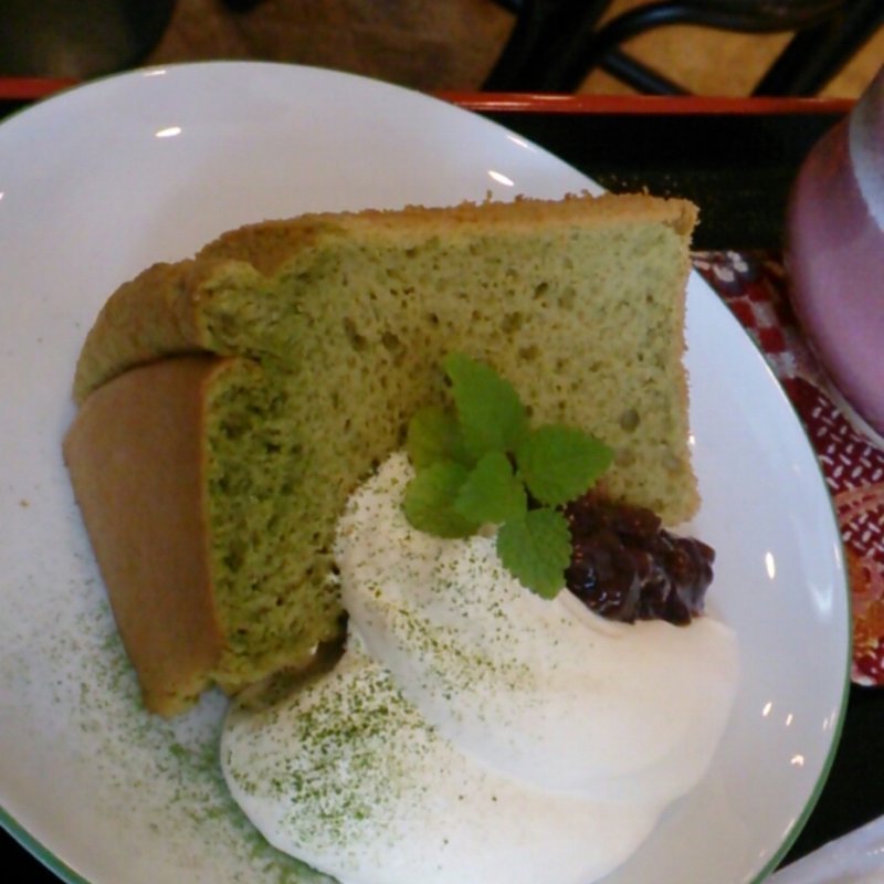 抹茶シフォンケーキセット(茶房うちだ )
