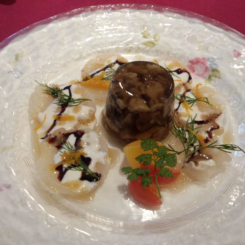 ランチコース（キノコのゼリー寄せとホタテのヨーグルトソース）(シャポン・ファン )