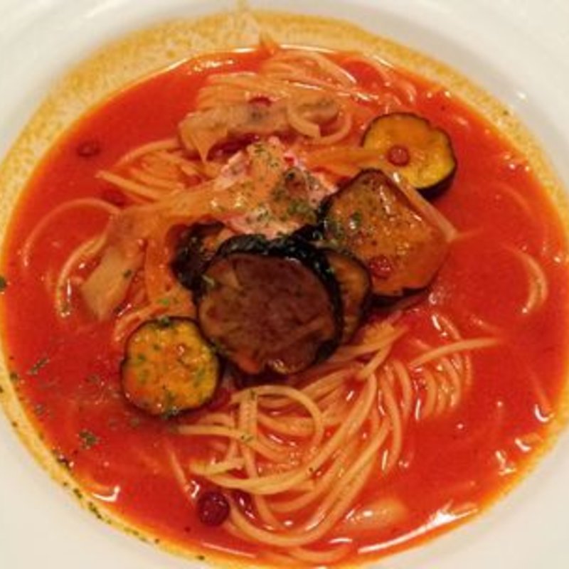 ナス・ベーコン・オニオンのトアトソーススパ(夢街道 東金井店 )