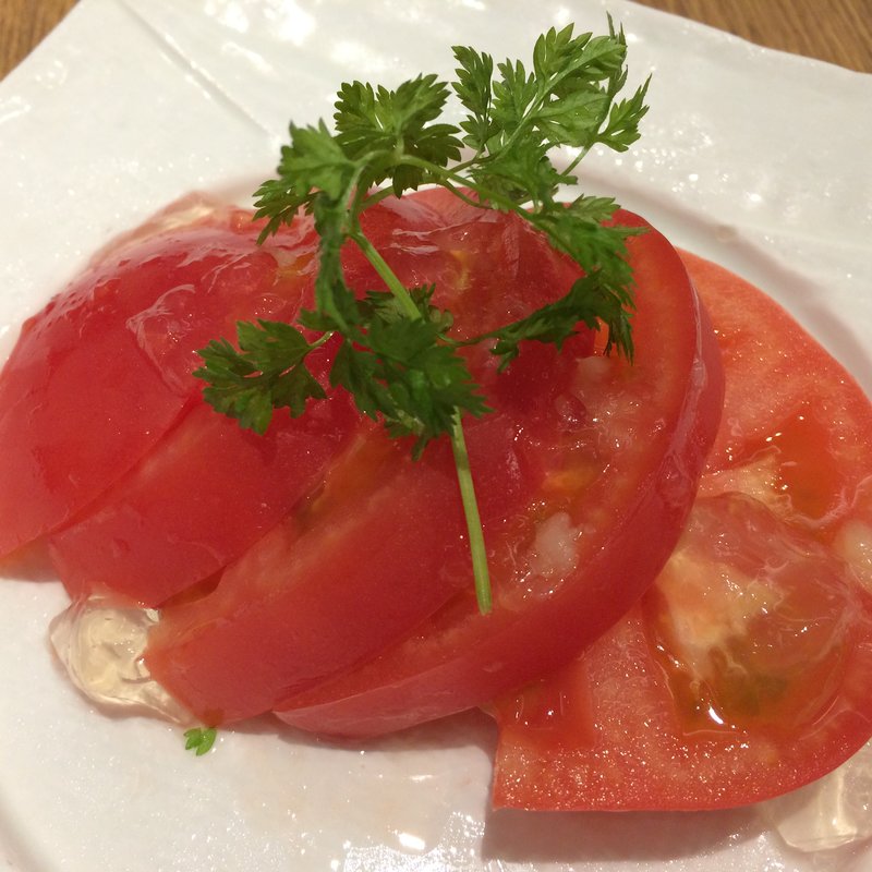 冷やしトマト・コラーゲンジュレ(鶏匠庵 ルミネ池袋店)