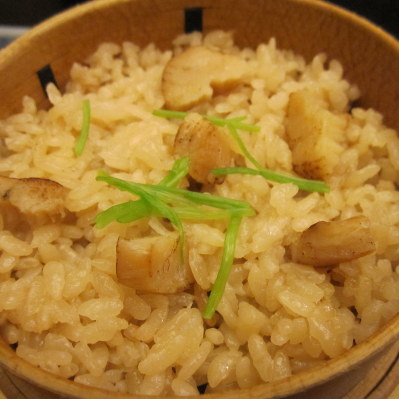 ホタテの炊き込み御飯(とうふ屋うかい 鷺沼店)