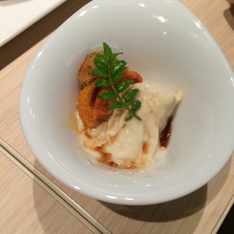 北海道産甘エビ長芋酒盗(七海の幸 鮨陽)