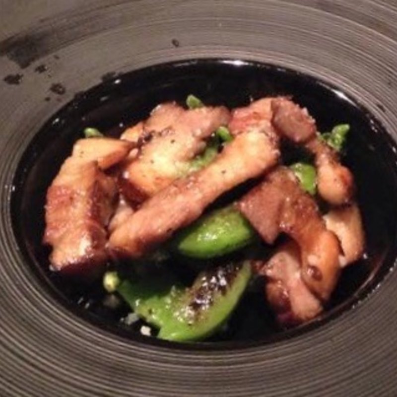  砂肝と葉物野菜のソテー(キッチン 未来図)