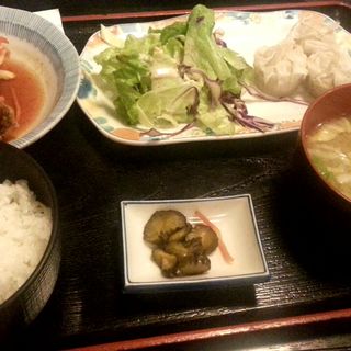 酢豚とシュウマイの定食(食堂もり川 （もりかわ）)