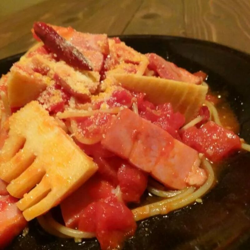 厚切りべーこんと竹の子のパスタ(すず)