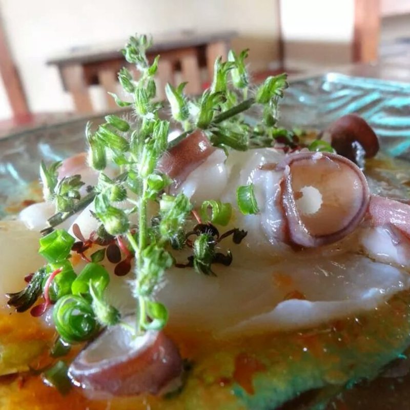 活タコの薄造りカルパッチョ(すず)