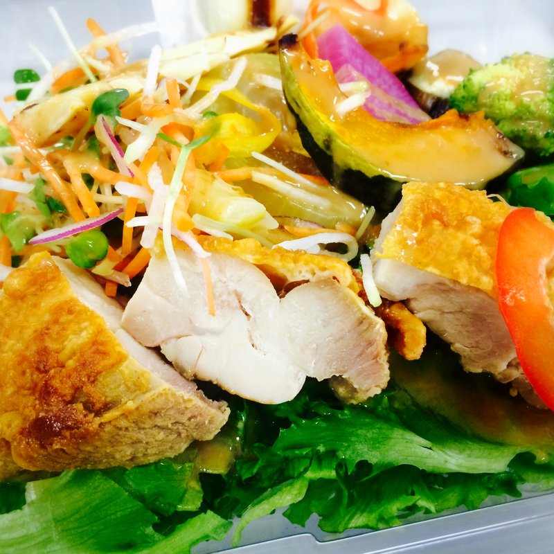 15種類の野菜とジューシーチキンの彩りサラダ(サラダオイシックス)