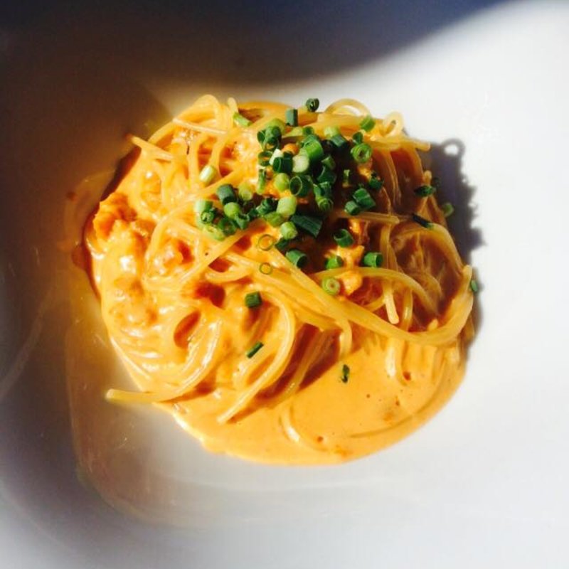 新鮮なウニのクリームスパゲッティーニ(リビエラ グランブルー （Riviera Grand Blue 【旧店名】グランブルー・オチアイ）)