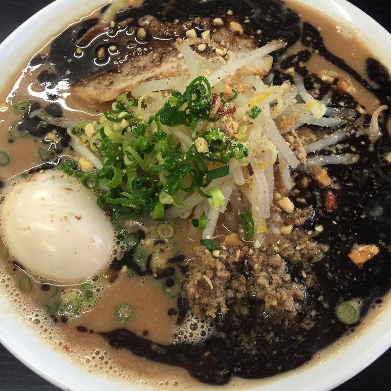 味噌Black2015(大)　トッピング 煮卵(麺屋　庄太)