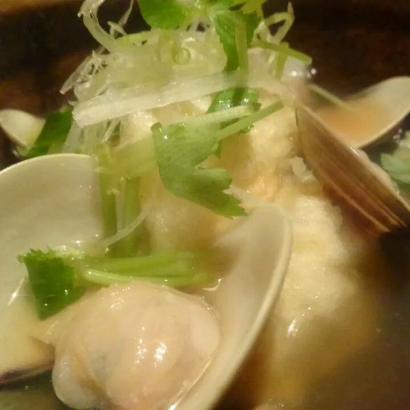 ハマグリの揚げ出し豆腐(すず)