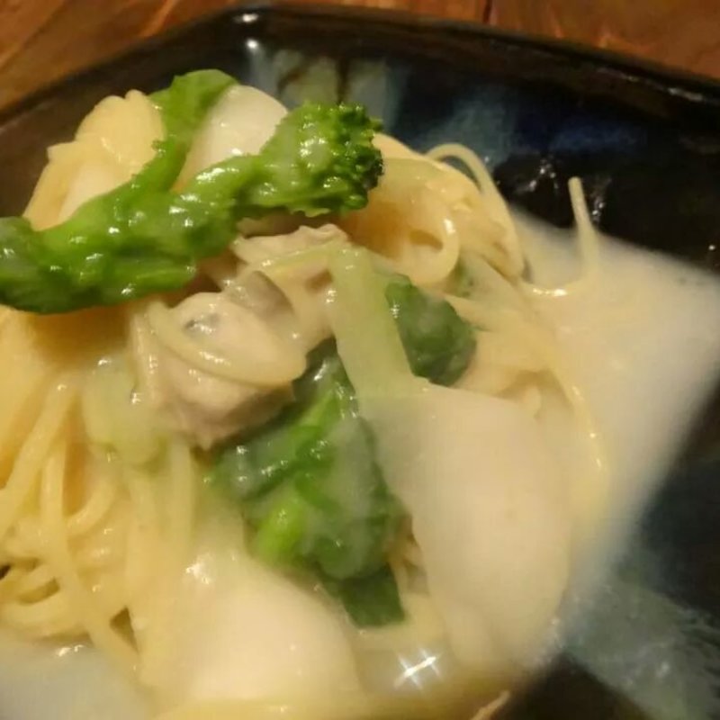 かきとかぶの菜の花パスタ(すず)