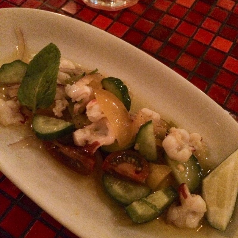 イカとグレープフルーツのセビーチェ(Hacienda del cielo MODERN MEXICANO)