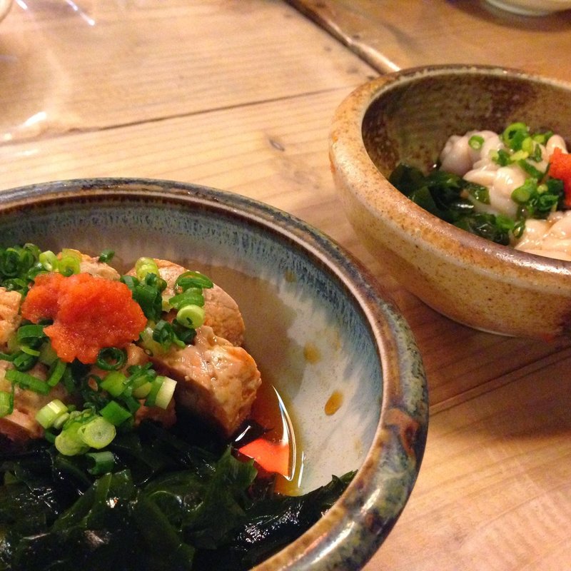 白子ポン酢＆アン肝(魚真 乃木坂店)