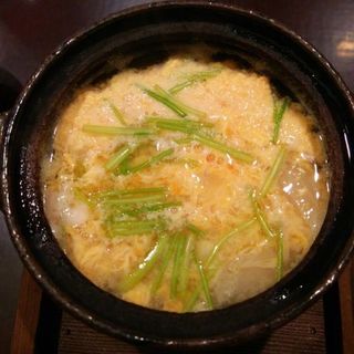 白魚、ウド、三つ葉　卵とじ(日本料理 太月)