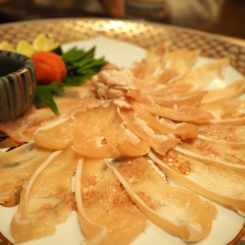 鶏の薄造り(観音坂 鳥幸)