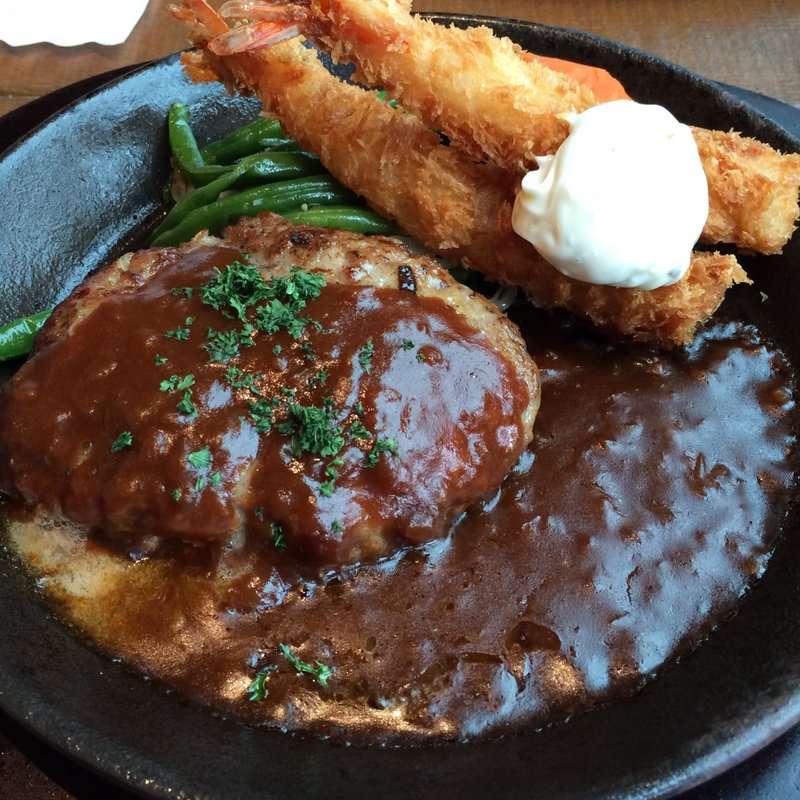 コンボランチ 海老フライとハンバーグ(虎ノ門ホップ)