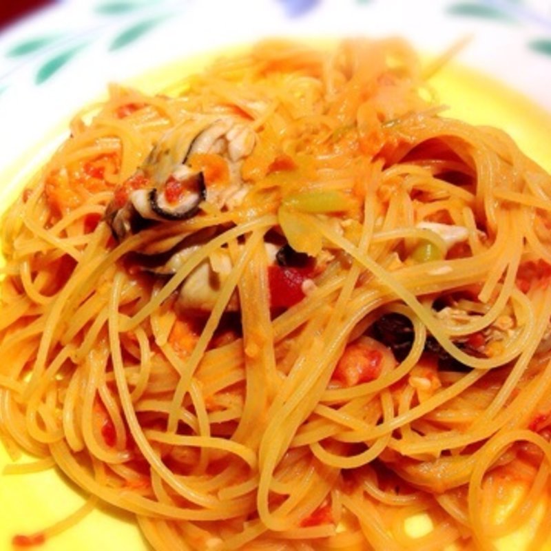 カキのトマトクリームソース（パスタセット）(行きましょうレストラン)