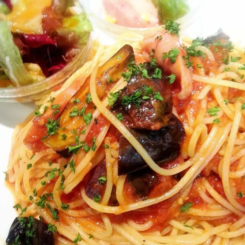 ナスとトマトのパスタ(フダンカフェ （fudan　ｃａｆｅ）)