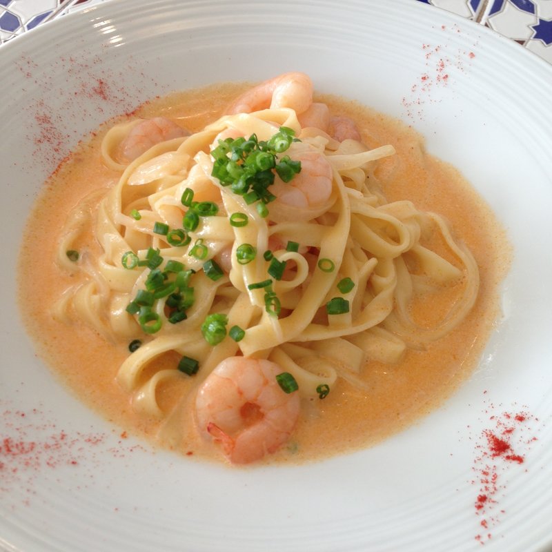 エビのクリームパスタ(イルフラットサクラ （さくら情緒食堂）)
