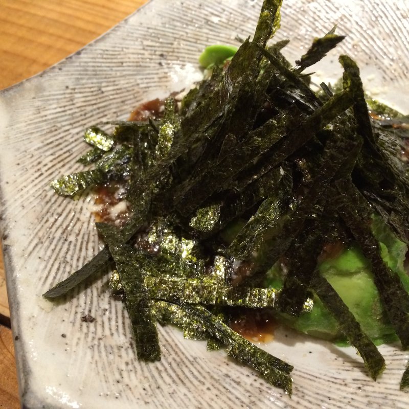 なめこ醤油の海苔アボカド(北海道シントク町 塚田農場 京王フレンテ新宿三丁目店)