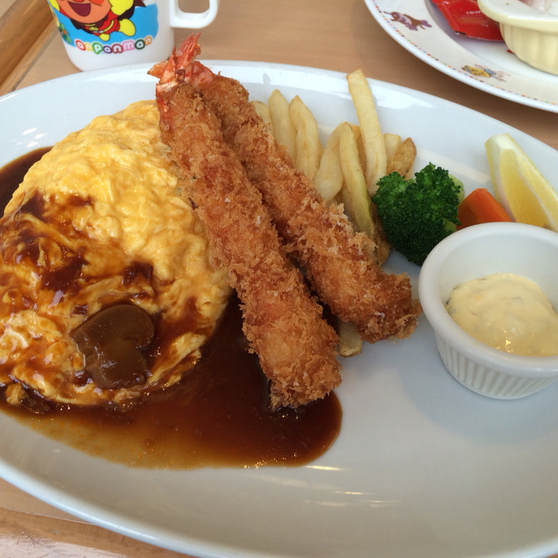 海老フライ&オムライス(アンパンマン＆ペコズキッチン )