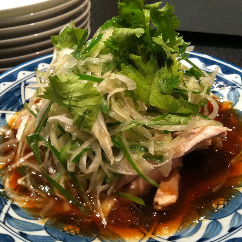 蒸し鶏葱醤油ソース(四川 御影店)