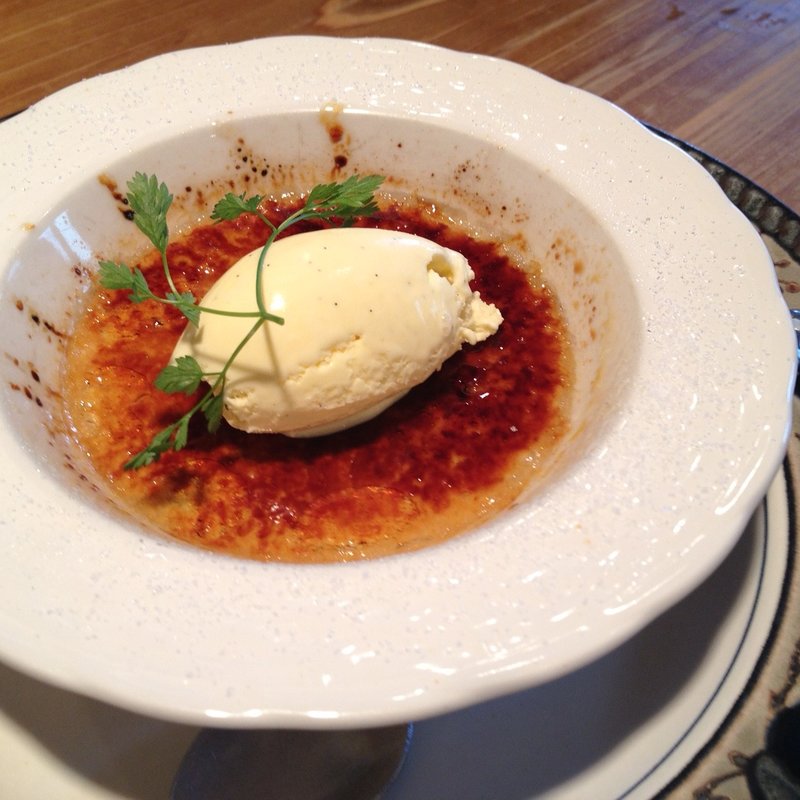 茉莉花茶のクレームブリュレ(老虎菜 （ラオフーツァイ）)