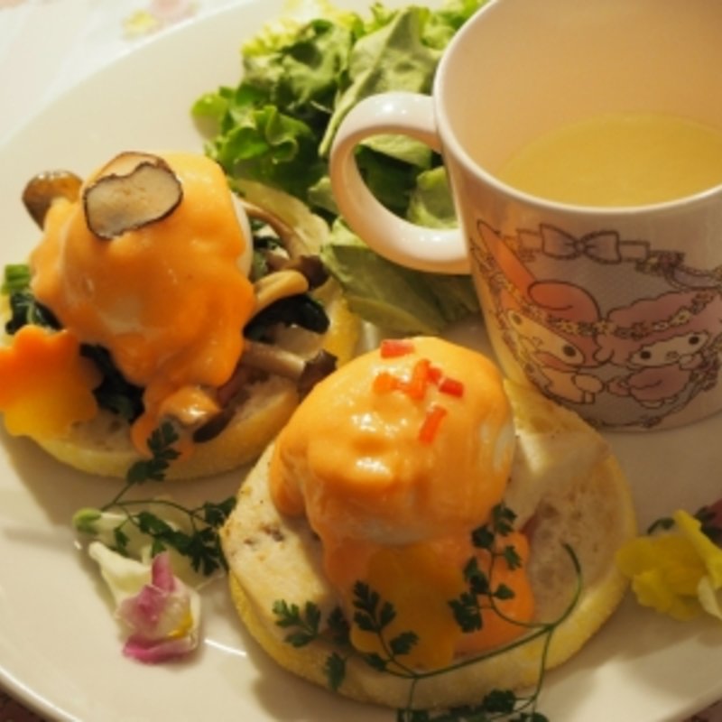 トリュフの香るお花畑のエッグベネディクト(THE GUEST （ザ ゲスト）)