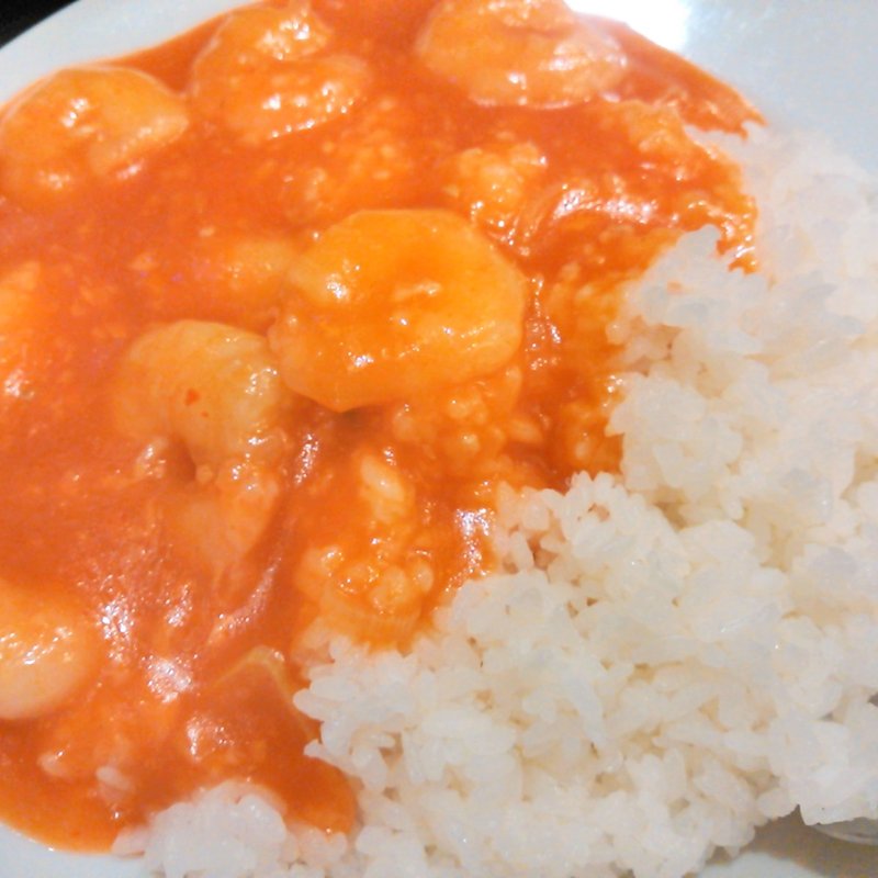 海老チリ丼(中華料理 唐園)