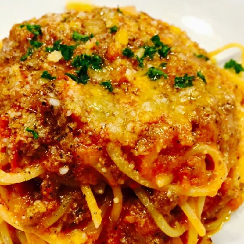 鷺沼一！の荒挽きミートソース(Italian Kitchen VANSAN)