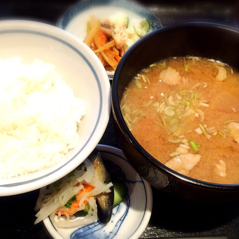 豚汁定食(おふくろの味　ねぎ )