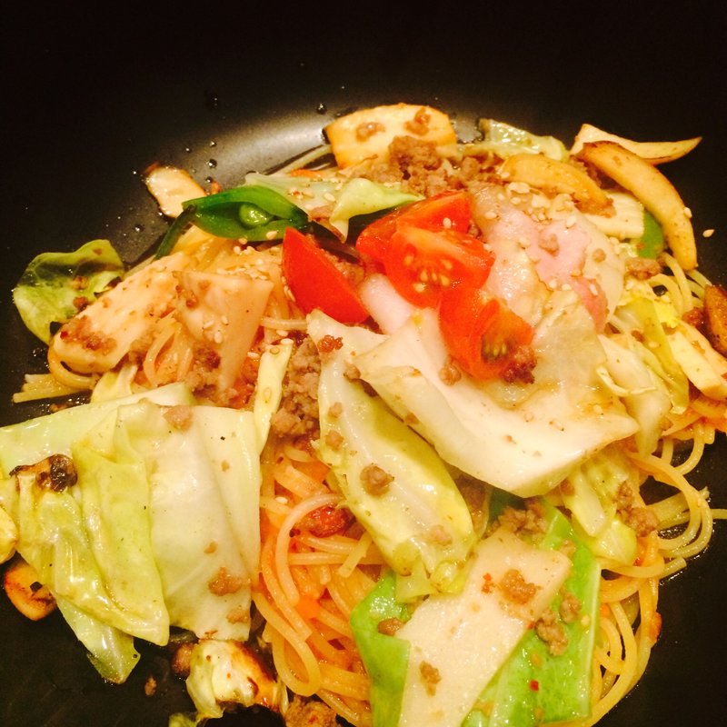 ベーコンと春の旬野菜のトマトすぱ(釜あげスパゲティ　すぱじろう 六本木店 （釜あげスパゲティ　すぱじろう　六本木）)