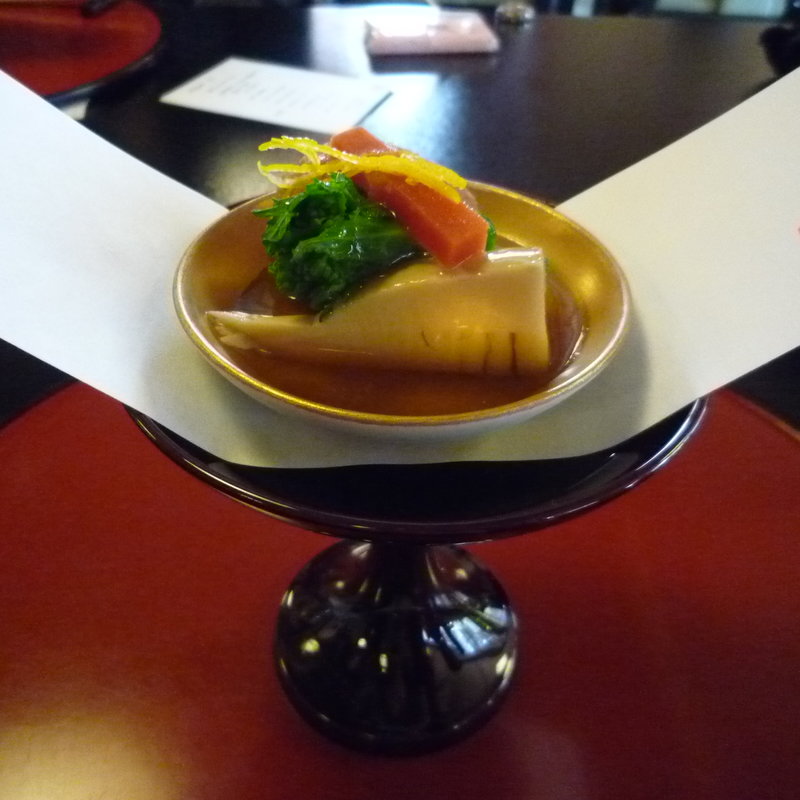 筍の子とうずら(東京 芝 とうふ屋うかい （とうふやうかい）)