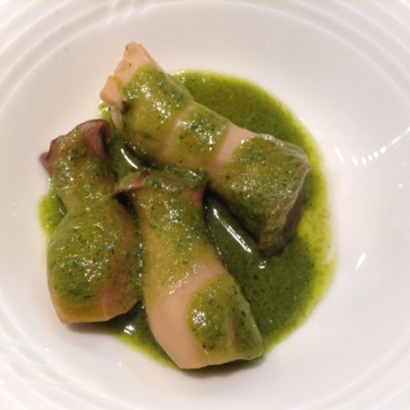 エリンギとバジルソース(赤白 ホワイティ梅田店)