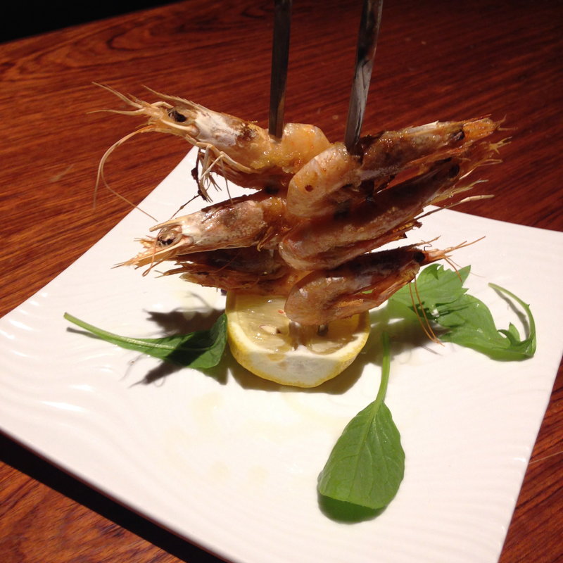 エーゲ海のシュリンプ串焼き　ガーリックオイルで(飯家おかん ひま和り （ヒマワリ）)