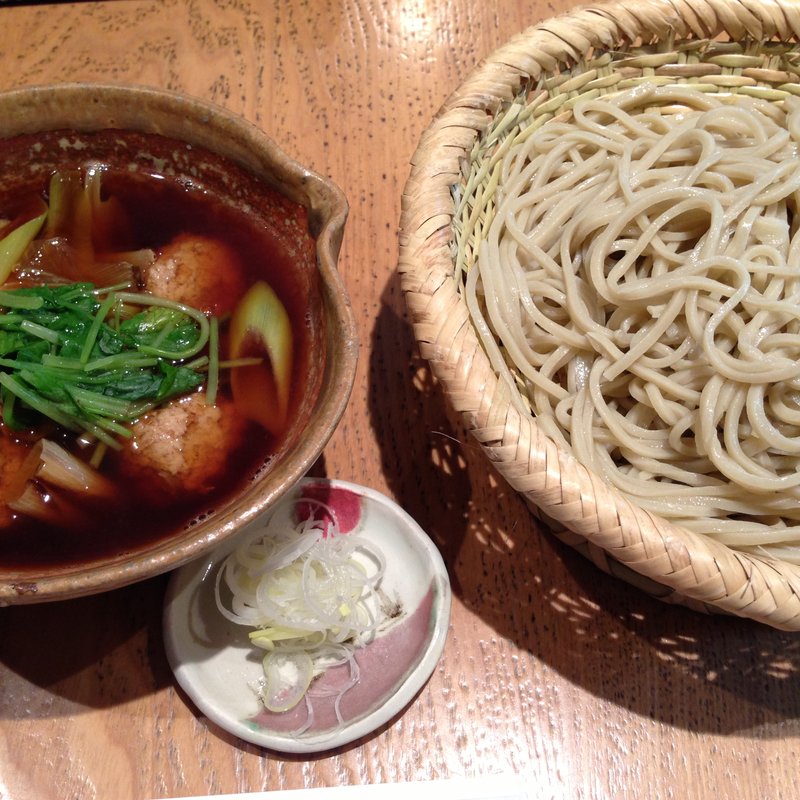 鴨つくね汁せいろ(蕎麦小路さわらび)