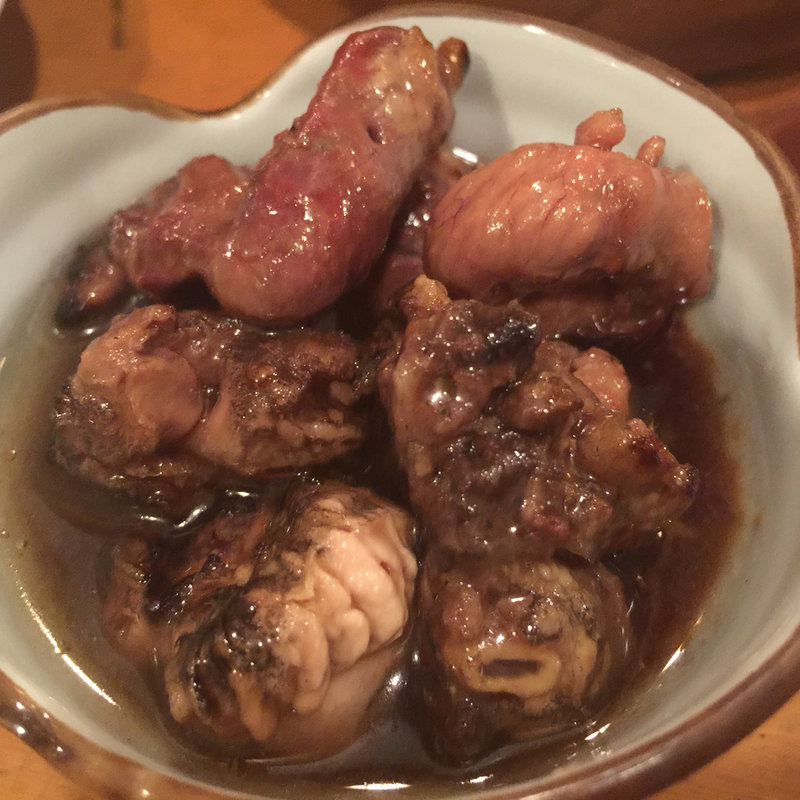 鶏ホルモンのオイル漬け(串焼き屋)