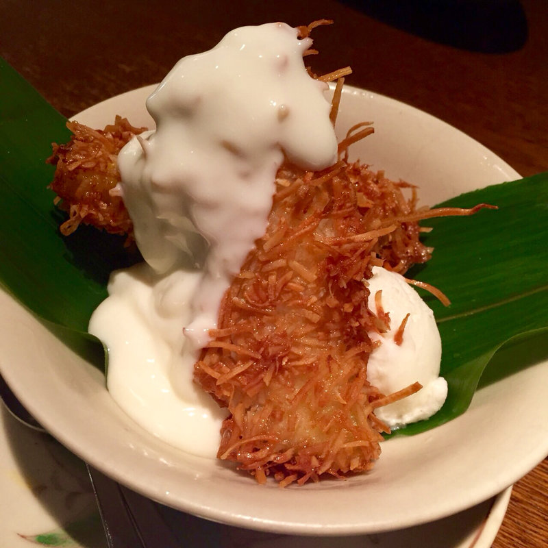 揚バナナ&ココナッツアイス(アジアン  麺茶)