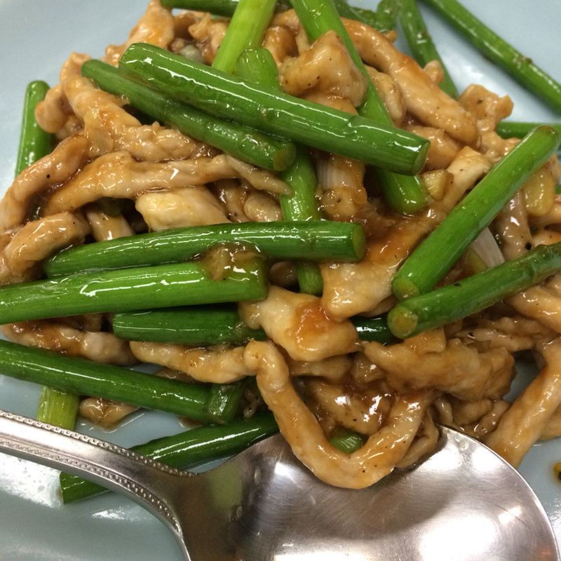蒜苗炒肉絲(七面鳥 )